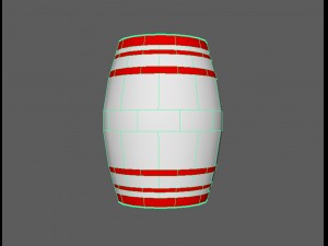 wooden barrellowpoly Modello 3D