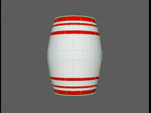 wooden barrellowpoly 3D Model