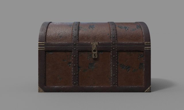 leather chest lowpoly Model 3D .c4d .max .obj .3ds .fbx .stl .blend 