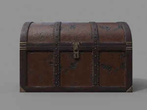 leather chest lowpoly 3D Model