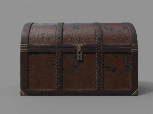 sk&oacute;rzana skrzynia lowpoly Model 3D