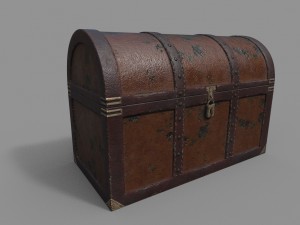leather chest lowpoly Model 3D