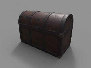 leather chest lowpoly Model 3D