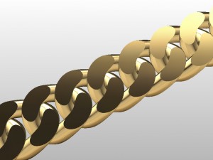 link from the bracelet and jewelry chain shell 3D Model