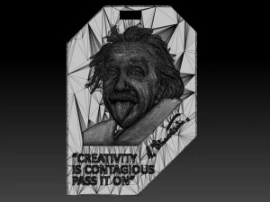 albert einstein pendant for fans 3D Print Model