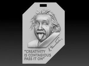 albert einstein pendant for fans 3D Print Model