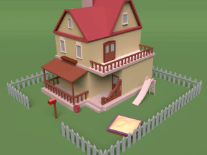 simple low-poly house 3D Model