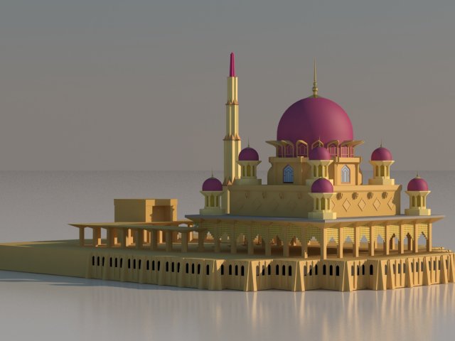 masjid putrajaya Model 3D .c4d .max .obj .3ds .fbx .stl .blend 