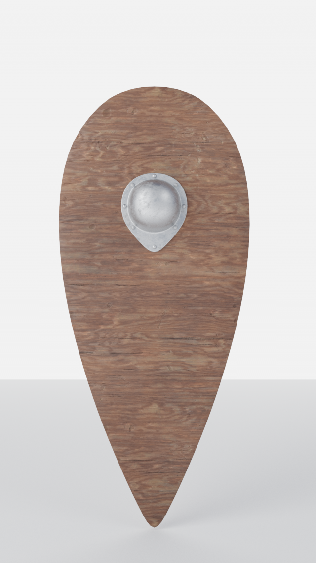 simple medeival kite shield 3D Модель .c4d .max .obj .3ds .fbx .stl .blend 