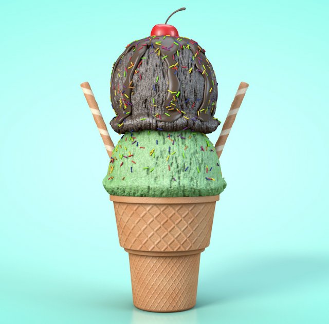 icecream 3D-Modell .c4d .max .obj .3ds .fbx .stl .blend 