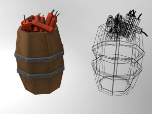 low poly stylized container pack 3D Model