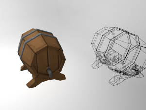 low poly stylized container pack 3Dモデル