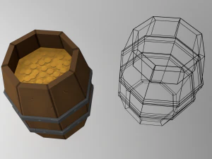 low poly stylized container pack 3D Model