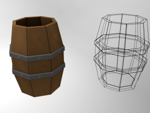 low poly stylized container pack 3Dモデル