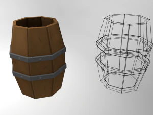 low poly stylized container pack 3D Model