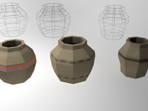 low poly stylized container pack 3Dモデル