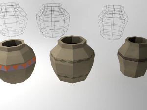 low poly stylized container pack 3D Model