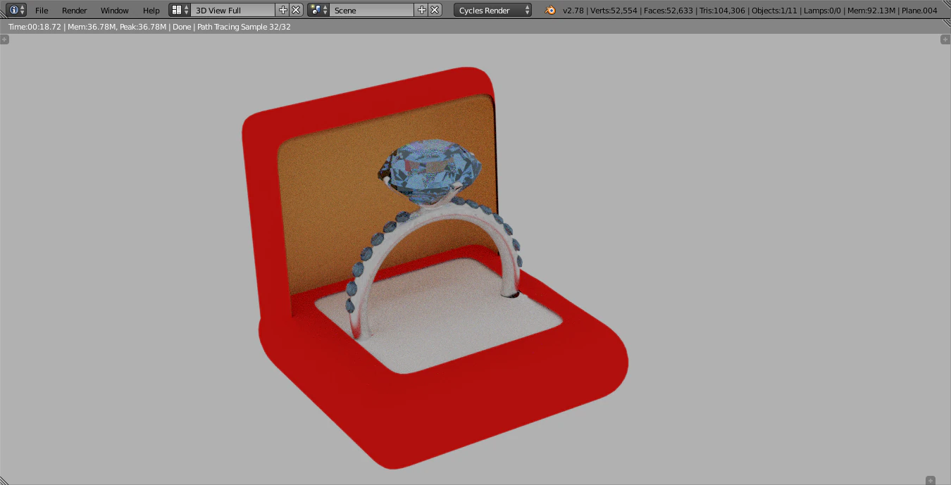 diamond ring 3D Model .c4d .max .obj .3ds .fbx .stl .blend 