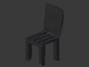 wooden chair lowpoly hand painted 3D Model