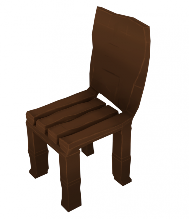 wooden chair lowpoly hand painted Modèle 3D .c4d .max .obj .3ds .fbx .stl .blend 