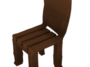 wooden chair lowpoly hand painted Modèle 3D