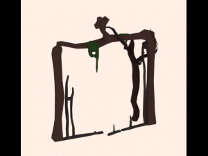 graveyard gate lowpoly 3D Model