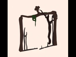 墓地の門のローポリ 3Dモデル