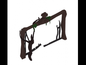 graveyard gate lowpoly 3Dモデル