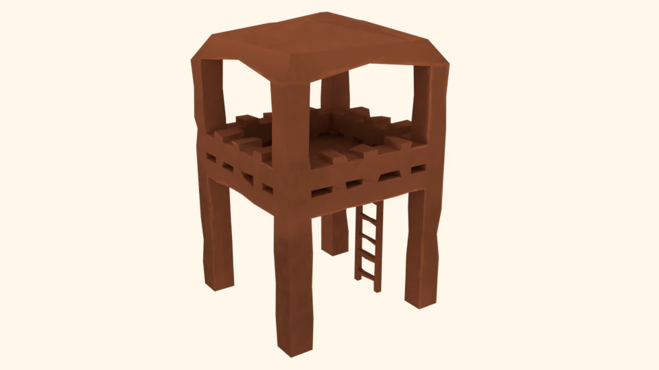 tower low-poly 3D Model .c4d .max .obj .3ds .fbx .stl .blend 