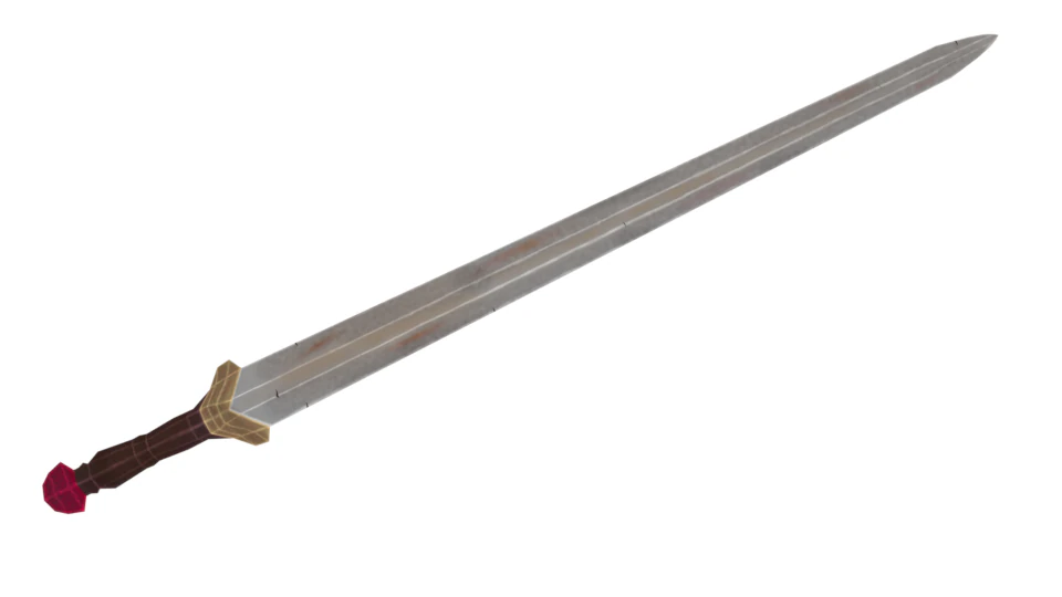 viking sword low poly 3D Model .c4d .max .obj .3ds .fbx .stl .blend 