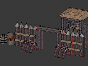 village defence pack low poly 3Dモデル