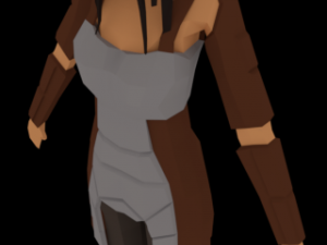 low-poly female armored character Modello 3D