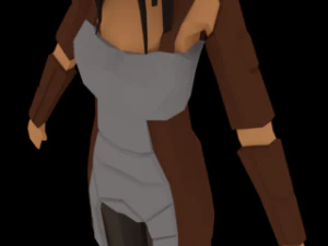low-poly female armored character 3D Model