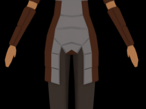 low-poly female armored character Modello 3D