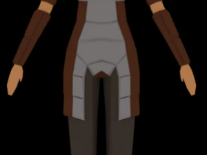 low-poly female armored character 3D Model