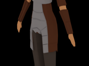 low-poly female armored character Modello 3D