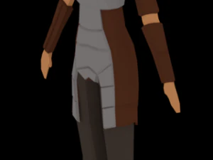 low-poly female armored character 3D Model