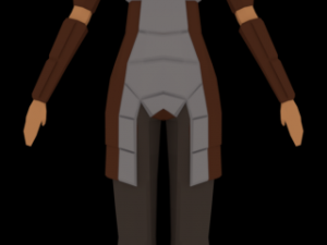 low-poly female armored character Modello 3D