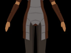 low-poly female armored character 3D Model