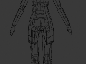 low-poly female armored character Modello 3D