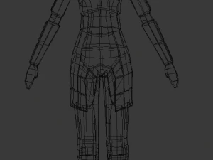 low-poly female armored character 3D Model