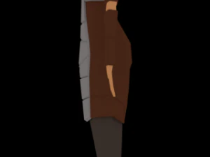 low-poly female armored character 3D Model