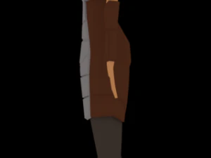 low-poly female armored character 3D Model