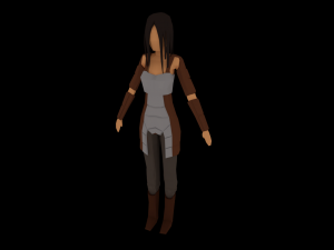 low-poly female armored character Modello 3D