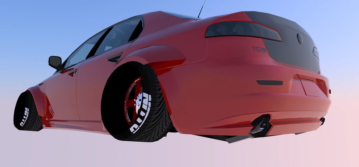 alfa romeo 159 tuned 3D Model .c4d .max .obj .3ds .fbx .stl .blend
