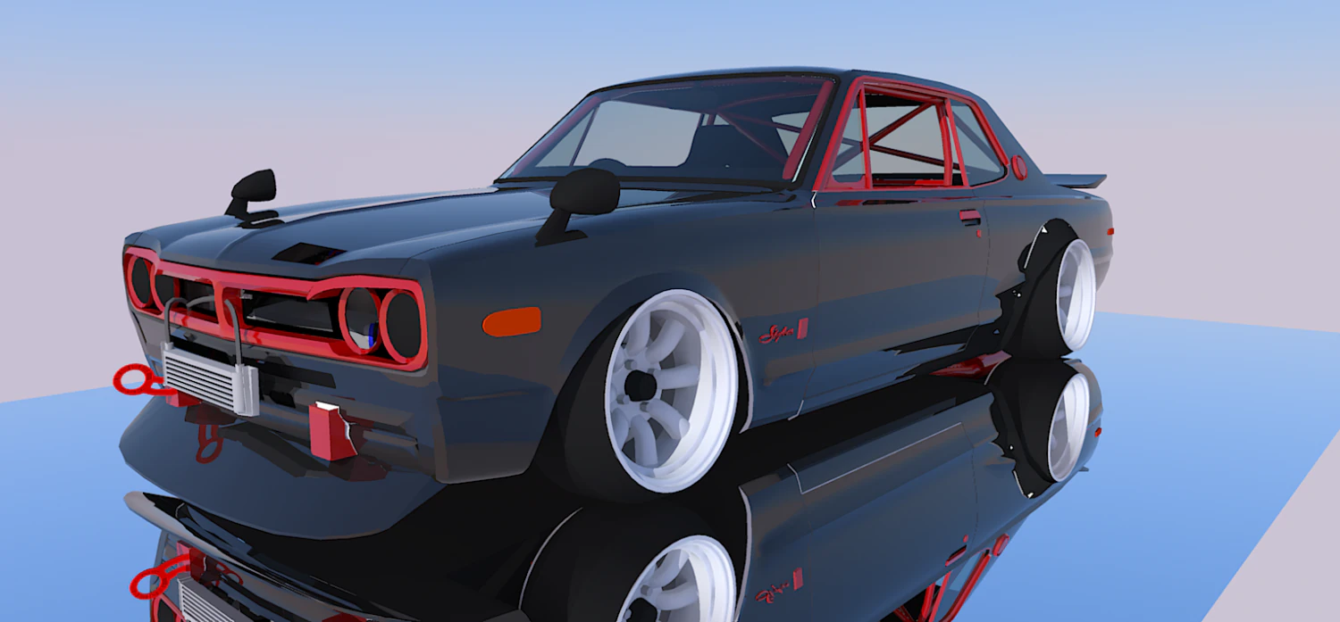 nissan skyline gtr 3D Model .c4d .max .obj .3ds .fbx .stl .blend 