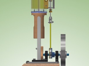 vertical single cylinder steam engine Model 3D