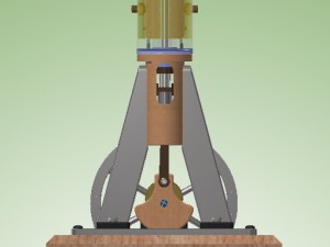 vertical single cylinder steam engine Model 3D