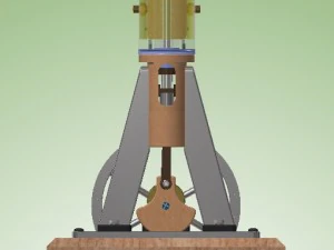 vertical single cylinder steam engine 3D Model