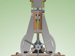 vertical single cylinder steam engine Model 3D